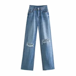 BBWM Woman Jeans High Waist Clothes Denim Clothing Blue Streetwear Vintage Quality Fashion Hole Harajuku Straight Pants 210708