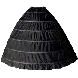 Big 6 Hoop Ball Petticoat för bröllopsklänning Vit Crinoline underskirt Bröllopstillbehör