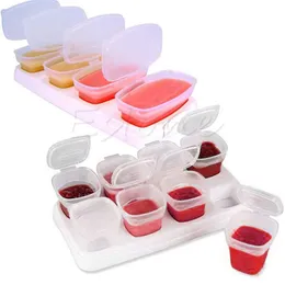 Hot Baby Weaning Food Freezing Cubes Tray Pots Freezer Storage Plastic Containers 70ml 210226