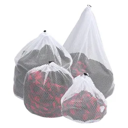 4 pcs Lavanderia Bolsas Lavar Roupas Cuidados Dobrável Proteger Roupa Underwear Sutiã Peias Underwear Saco Máquina de Lavar Roupas Organização 210316