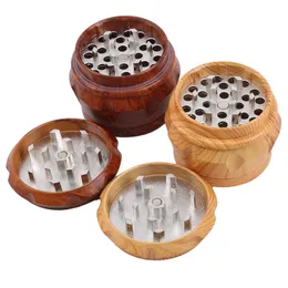 Neueste Holztrommelmühle Holz Rauchmühlen Kräutermühlen 2 Typ 63mm 4 Schichten Tabakmühle Cursher Grinder WLL112