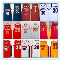 Davidson Knights Oak Hill High School jersey Stephen Curry Kevin Durant Thompson Shirts KLAY WashingtonState Cougars