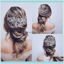 Jewelryrhinestone S for Women Bride Tiara Zespół Aessories Wedding Hair Bejdia Opaska druhna Druhna Drop dostawa 2021 NKDS9