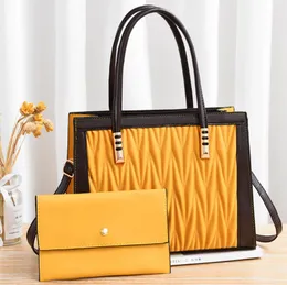 Kvinnor totes väskor rombin design mode axelväska 2-stycke set utomhus fritid damer handväska handväska