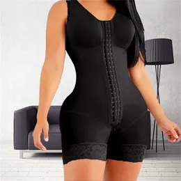 Fajas Colombianas Post Surgery Shapewear Compression Slimming Girdle Woman Flat Stomach Lace Shaper Skims Shorts Bodyshaper 220225