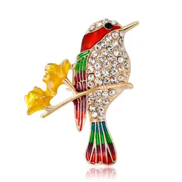 Pins, Brooches Alloy Flower Crystal Diamante Bird For Women Cute Animal Design Pin Brooch Jewelry Fashion Accessories AL217
