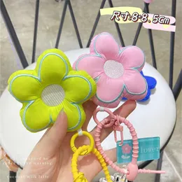 Keychains Girly Style Fashion Simple Fabric Small Flower Keychain Creative Bag Pendant Cute Accessories For Girls