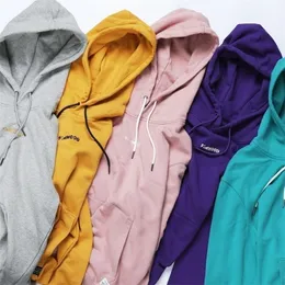 Simwood mode hoodies män casual hip hop broderad hooded 100% bomull Streetwear sweatshirts vanlig passform plus storlek 180492 201112