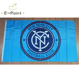 New York City FC 3 x 5 Fuß (90 cm x 150 cm) Polyester-MLS-Flaggen, Banner-Dekoration, fliegende Hausgarten-Flagge, festliche Geschenke