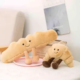 Bonito pretzel crossant torrada pão comida brinquedo de pelúcia recheado dos desenhos animados boba chá baguette poach ovo decoração boneca para a menina crianças aniversário