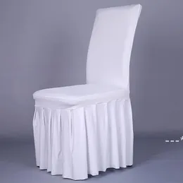 Newchair Spódnica Osłona Ślub Bankiet Protector Slipcover Decor Plisowany Spódnica Styl Krzesło Obejmuje Elastic Spandex RRF12051