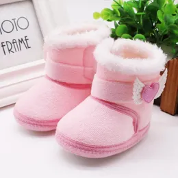 First Walkers Born Baby Girl Plush Snow Booties Keep Warm Shoes Non-Slip Sneaker Walking Soft-Soled Breathable Heart Wings