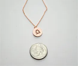 30st Rose Gold Zodiac 12 Constellation Chain Halsband Mynt Väduren Taurus Gemini Cancer Leo Virgo Libra Scorpio Skytten Stenbock Aquarius Fiskar utan låda