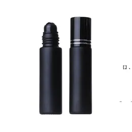 香水クリスタルローラーボトルボトルEwa7436上のNEW10ML黒のエッセンシャルオイルボトルガラスロール