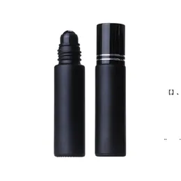 NEW10ML Black Essential Oil Bottle Glass Roll On Perfume Crystal Roller Ball Bottles EWE7436