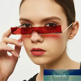 Ny rektangel Semi-Rimless Solglasögon Kvinnor Trend Röd Rosa Klar Liten Lins Luxury Brand Designer Sun Glasögon Nyes UV400 Fabrikspris Expert Design Kvalitet Lates