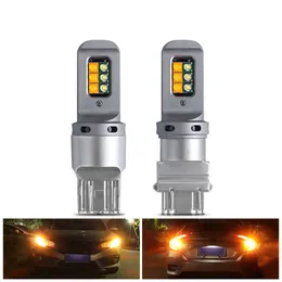 New 2pc Car LED Lights 7443 W21/5W 3157 Dual-Color Canbus Bulb 1157 BAY15D For Car DRL Driving Brake Turn Lamps 12V HighBright Diode