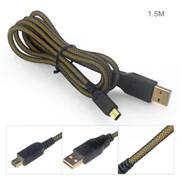 USB-laddare Datakabel för Nintend NYHET 3DS XL / 3DS / DSI / DSI XL / 2DS Synkronisera strömladdningskabelkabel guld