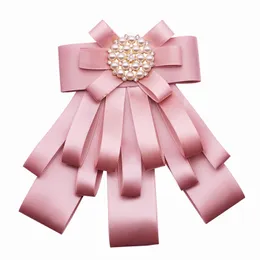 Big Bowknot Luksusowy Rhinestone Kwiat Wstążka Bow Tie Broszki Pin Dla Kobiet Mody Kołnierz Biżuteria