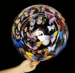 Tryckt studsa boll 20-tums färgad fjäril fest dekoration lysande leksaker flytande ballong