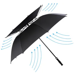 Double-layer windproof umbrella Automatic Open Golf Umbrella, 62 Inch Double Canopy Vented Windproof Waterproof