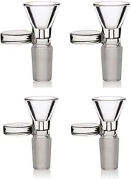 Vintage-Qualität Glasschüsseln Wasserpfeifen dicker runder Filter mit Griff 14 mm 18 mm männliche klare Farbe für Bohrinsel-Wasser-Bong-Rauchen