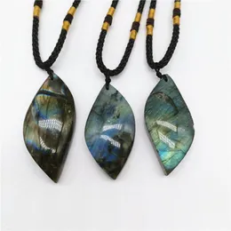 Naturlig kvarts Labradorite Moonstone Drop Shape Pendant Decor Smycken Halsband Formad Rough Stone Reiki Healing Crystal Gift