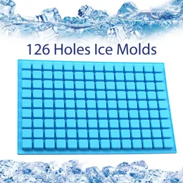 126 Holes Silicone Ice Cube Tray with Lid Ice Cube Mold Food Grade Silicone Whiskey Cocktail Drink Chocolate Ice Cream Maker Party Bar