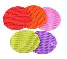 Home Table Mats Accessories Round Shape Kitchen Silicone Honeycomb Mat Trivets for Hot Dishes