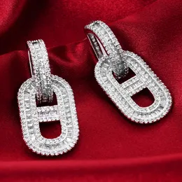 GODKI Iced out Big For Women Wedding Miami Prong Cuban Chain Link Cubic Zirconia CZ Earrings Set Hip Hop Chains