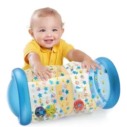 Inflatable Baby Crawling Roller Toy With Rattle And Ball PVC Early Development Infant Toys For 6 Months 1 2 3 Year Olds 220216