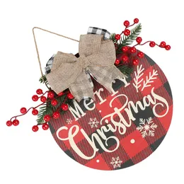 Christmas Decorations 1 Pc Bowknot Doorplate Wooden Door Hanging Tag Festival Supplies