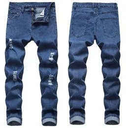Jeans 2021 Pantaloni da gentiluomo morbidi azzurri elasticizzati per fitness dritti casual da lavoro sottili estivi