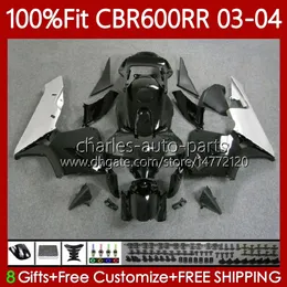 OEM BODY FÖR HONDA CBR 600RR 600F5 600CC 03-04 karosseri 71NO.54 CBR 600 RR F5 CC CBR600RR 03 04 CBR600F5 CBR-600 CBR600 RR 2003 2004 Injektionsform Fairings Silvery Black