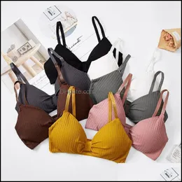 Bras kvinna underkläder kläder sömlösa sport bh kvinnor push up bralette top fitness chockproof löpande gym träning baklöst väst droppe deliv