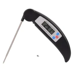 Digital LCD Food Thermometer Probe Folding Kök Termometer BBQ Köttugn Vatten Oljetemperatur Testverktyg RRF13654