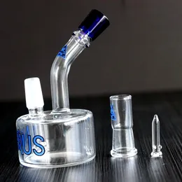 Nexus Tjock Glas Bong Hookahs Heady Oil Rig Mini Damp DAB Vattenrör Bas 5 tum 14mm led