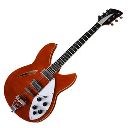 Fábrica Outlet-6 Strings Marrom Guitarra Elétrica Semi-oco com Fingerboard de Rosewood, Flame Maple Feoler