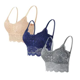 Bras Women Lace wyściełane Bralettes Bandeau Bra Bra z paskami z paski bielizny żeńska push up debirefree bezproblemowy