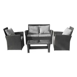 Patio Furniture Outdoor 4Pcs Wicker Rattan Sofaa01 a43