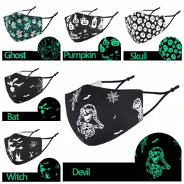 Halloween Skull Pumpkin Face Mask Aldult Dust Proof Keep Warm Masks Cosplay Fear Luminous Props Home Protection Supplies BH5149 WLY