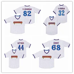 Maglia da uomo Benchwarmers Baseball 68 Clark Reedy 32 Howie 82 Richie Goodman 44 Gus Matthews Ed Camicie gessate Taglia S-XXXL