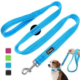 Cão coleira suave nylon acolchoado animal de estimação cão chumbo cintura reflexivo andar de corrida cão trelas corda para pequenos cães grandes animais de estimação suprimentos 210729