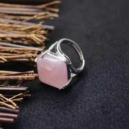 Anello di pietra atricale quadrato regolabile tigre occhio opale rosa al quarzo lapis viola rosa cristallo anello nuziale