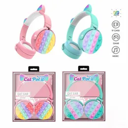 Nya söta Rainbow Decompression Bubble-hörlurar CT-950 BLUETOOTH-hörlurar Stereoheadset Ultralång standby-läge för barn