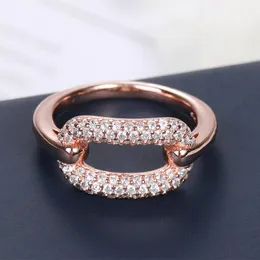 Mode enkla kvadrat full zircon lova ringar för kvinnor högkvalitativa geometriska österrikiska rhinestone smycken