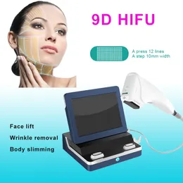 Annan sk￶nhetsutrustning Portable 9D HIFU Ansiktslyftningskroppsbantning 8 huvuden Dermis SMAS Layer Skin ￥tdragning av ultraljudsmaskin