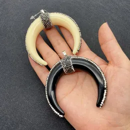 Charms Moon Fashion смола ox подвеска черная бриллиант для украшения для ожерелья DIY