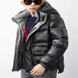 High Quality Design Coat Hooded LeatherWinter Trencz Down Heavy Jacket Męski