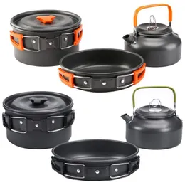 Camp Kök Picnic Camping Köksartiklar Ultra-Light Portable Outdoor Vattenkokare Pan Pot Resa Aluminium Matlagningssatser Vandring Picnic1